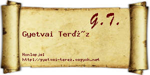 Gyetvai Teréz névjegykártya